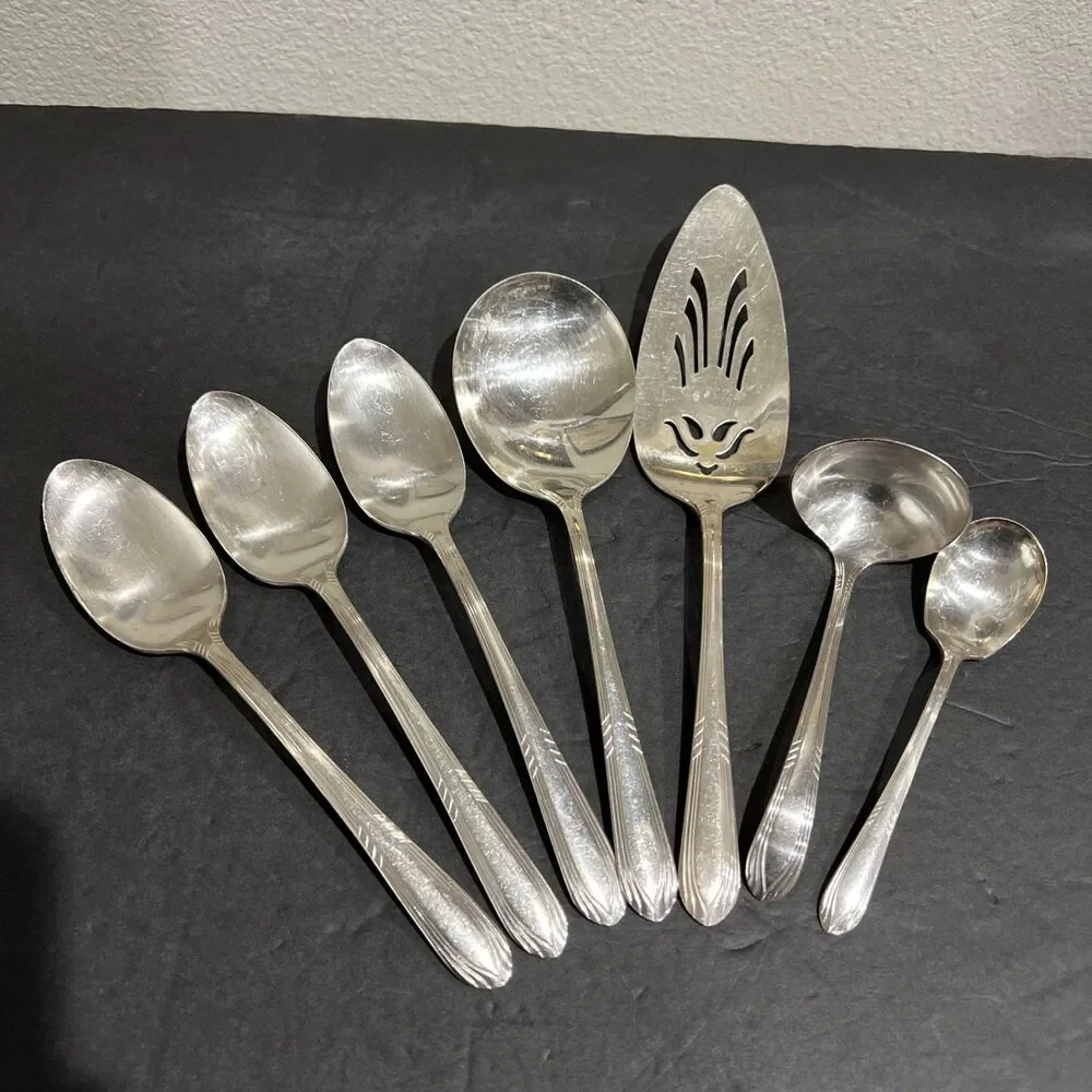 7 Serving Pieces International Rogers Silverplate 1936 FASCINATION Partial Set